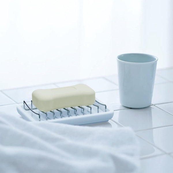 Soap Dish Holder Double Layer Ceramic Bathroom 304 Stainless Steel Self Draining Suitable For Bathroomskitchens Travel Soap Dishes & Dispensers