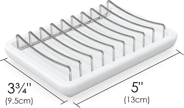 Soap Dish Holder Double Layer Ceramic Bathroom 304 Stainless Steel Self Draining Suitable For Bathroomskitchens Travel Soap Dishes & Dispensers