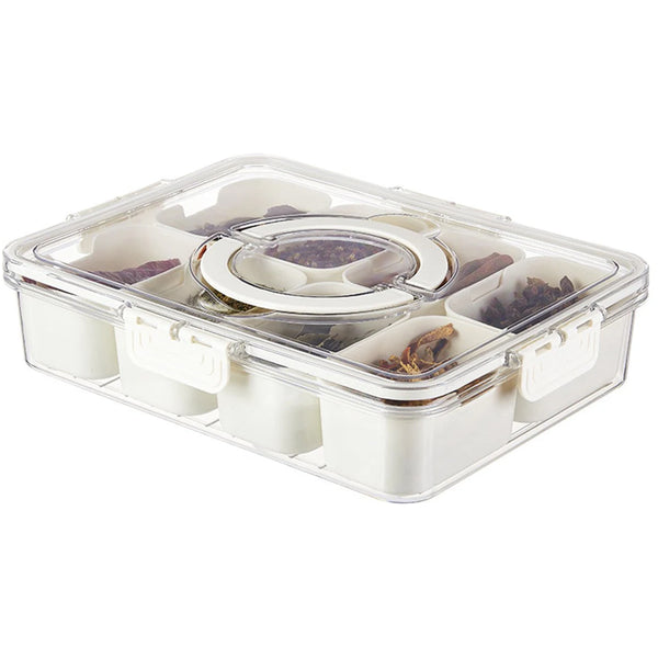 2 Pack Snack Boxes With Lids Transparent Divided Trays For Parties & Picnics Pram Cup Holders & Snack Trays