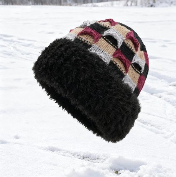 Winter Warm Knitted Hat With Fleece Lining Unisex Suitable For Cold Weather Black Hats