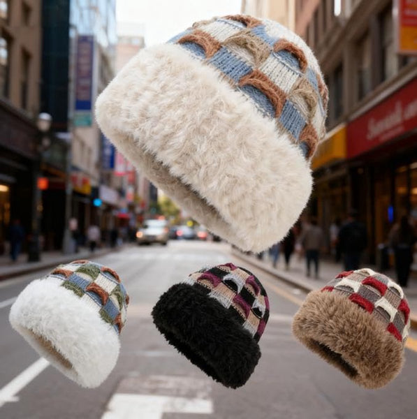 Winter Warm Knitted Hat With Fleece Lining Unisex Suitable For Cold Weather Black Hats