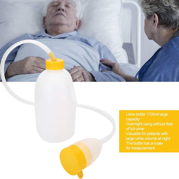 Urinal Men Pee Bottle Camping Toilet Plastic Anti Splash Urine Cup Large 1700Ml With Lid Reusable For The Elderly Hospitalcamping Portable Toilets & A