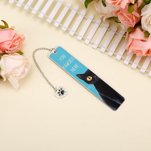 Set Of 2 Cat Gifts For Lovers Cute Reading Boys Girls Kids & Friends Stainless Steel (Style A) Bookmarks