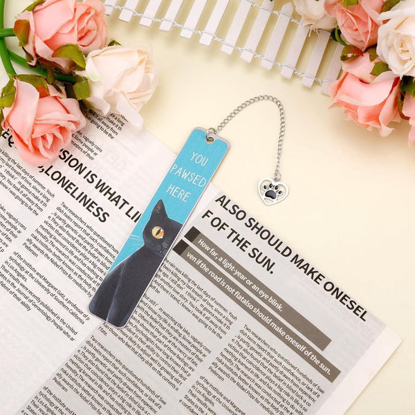 Set Of 2 Cat Gifts For Lovers Cute Reading Boys Girls Kids & Friends Stainless Steel (Style A) Bookmarks