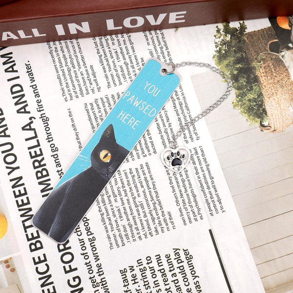 Set Of 2 Cat Gifts For Lovers Cute Reading Boys Girls Kids & Friends Stainless Steel (Style A) Bookmarks