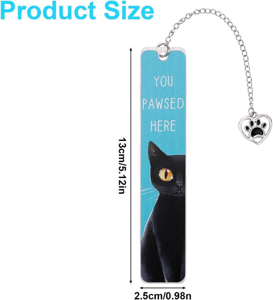 Set Of 2 Cat Gifts For Lovers Cute Reading Boys Girls Kids & Friends Stainless Steel (Style A) Bookmarks