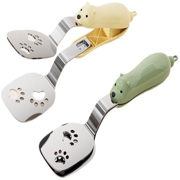 Stainless Steel Spatula Set 2Pc Baking Tongs With Bear Claw Shape Spatulas
