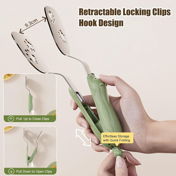 Stainless Steel Spatula Set 2Pc Baking Tongs With Bear Claw Shape Spatulas