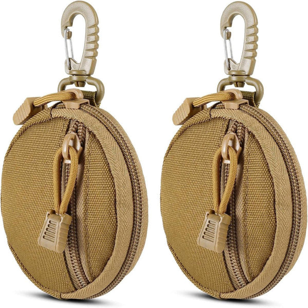 Set Of 2 Khaki Compact Wallet For Travel & Daily Use Storage Bags