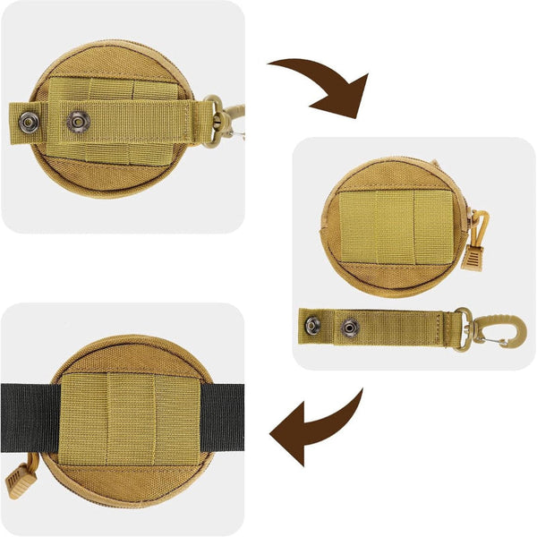 Set Of 2 Khaki Compact Wallet For Travel & Daily Use Storage Bags