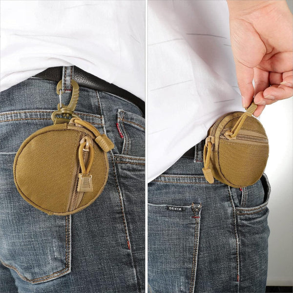 Set Of 2 Khaki Compact Wallet For Travel & Daily Use Storage Bags