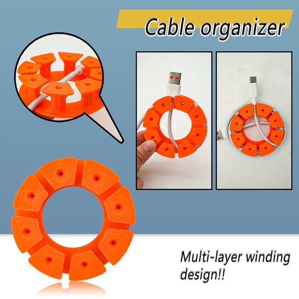 Cable Holder Set | Organizer Travel A 4 Pack For Usb Charging Hdmi Power Cord Audio & Mouse Orange Cable Ties & Organisers