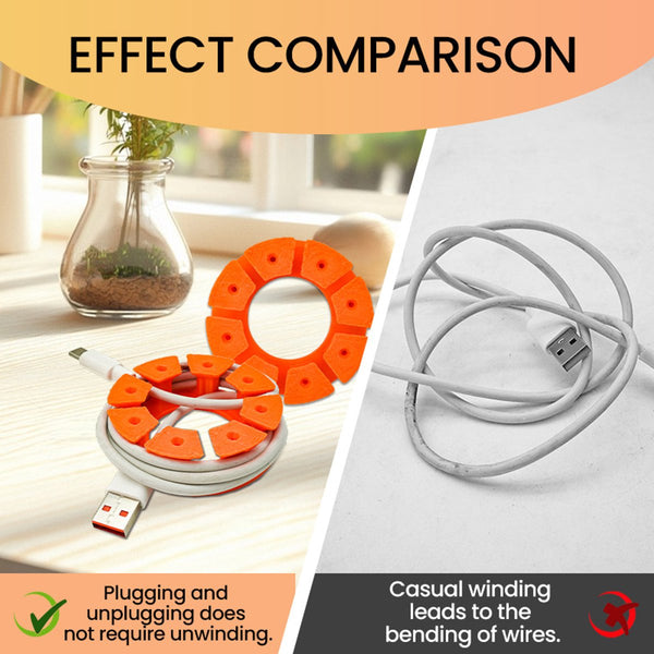 Cable Holder Set | Organizer Travel A 4 Pack For Usb Charging Hdmi Power Cord Audio & Mouse Orange Cable Ties & Organisers
