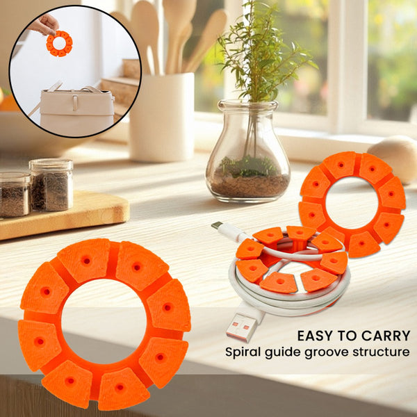 Cable Holder Set | Organizer Travel A 4 Pack For Usb Charging Hdmi Power Cord Audio & Mouse Orange Cable Ties & Organisers
