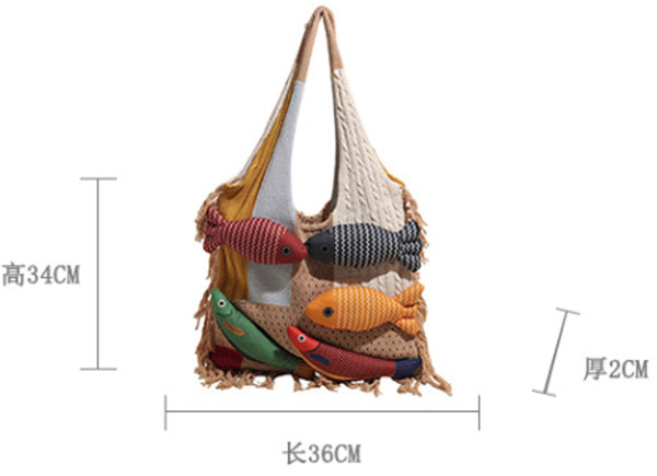 Shoulder Bag Spacious Storage Versatile Knitted Tassel Shopping Perfect For Day Trips Red Reusable Shopping Bags