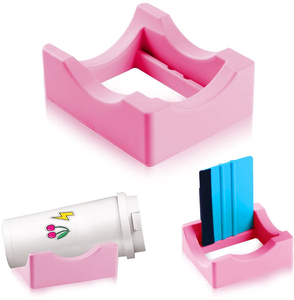 Vinyl Sticker Applicator For Cups Silicone Holder With Felt Edge Scraper Insulated Mug Non Slip Glass One Handed Sticking Mugs & Bottles Diy Accessory