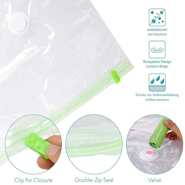 Vacuum Bags For Clothes Set Of 4 With Manual Inflation Function 120X100cm Storage Bags