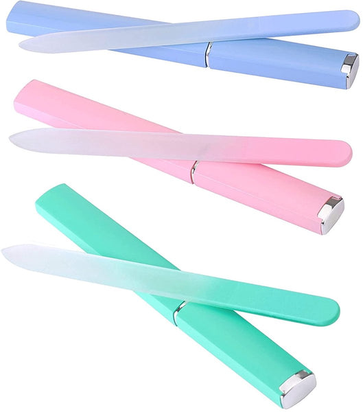3 Pack Glass Nail Files Professional Gentle Care Tools Manicure & Pedicure Tools & Kits