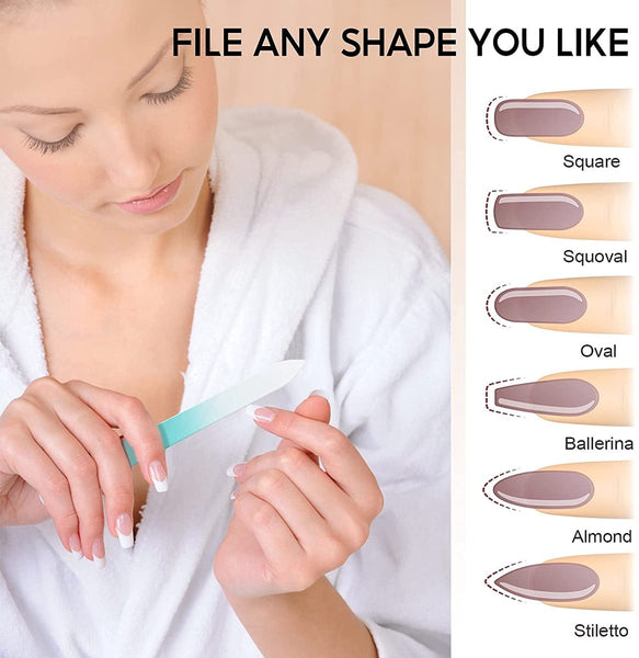 3 Pack Glass Nail Files Professional Gentle Care Tools Manicure & Pedicure Tools & Kits