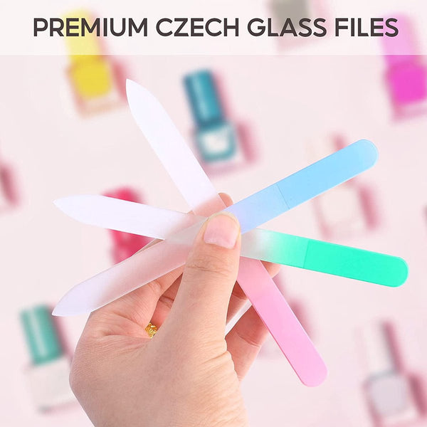 3 Pack Glass Nail Files Professional Gentle Care Tools Manicure & Pedicure Tools & Kits