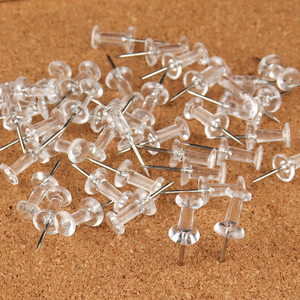 200 Clear Push 11Mm Long For Noticeboards Crafts Pins