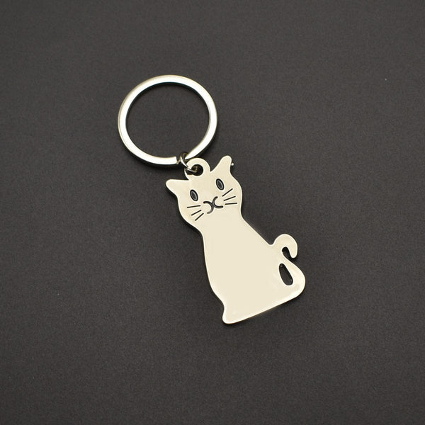 Keychain Cat Cute Perfect Gift For Lovers Friends And Best Silver Keyrings