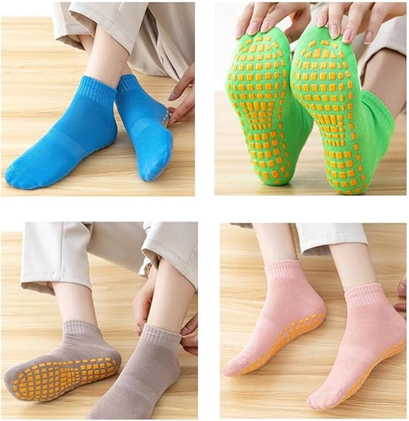 6 Pairs Non Slip Trampoline For Adults All Season Grip Socks