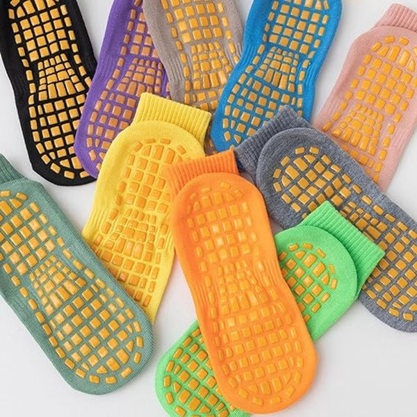 6 Pairs Non Slip Trampoline For Adults All Season Grip Socks