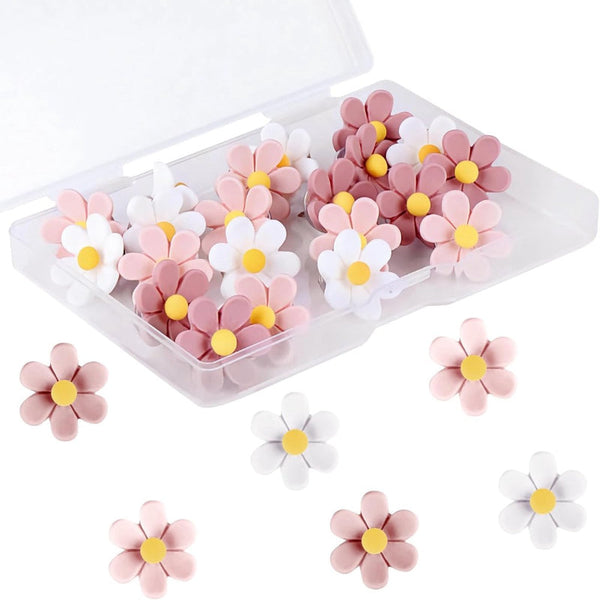 30 Flower Shaped Push For Notice Boards Decorative & Durable Pins