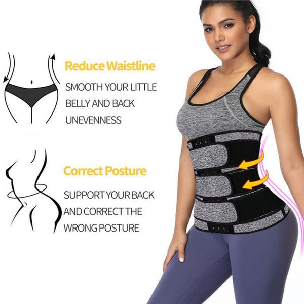 Women Sweat Reducer Training Belt Sweatband Waist Trainer Slimming Belly Band 3 Row Closure & Breathable Material Extended Sizes Black 5Xl Belts