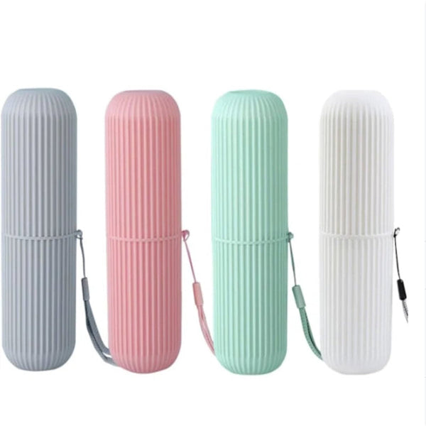 4 Piece Travel Toothbrush Holder Set Portable Mouthwash Cup & Storage Box Tumblers & Toothbrush Holders