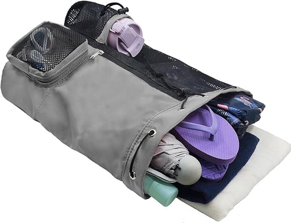 Backpack Sports Bag Travel Training Swimming 30*15*45Cm Mesh Material Drawstring Design Side Storage Space Unisex Suitable For Fitness Dancing Camping