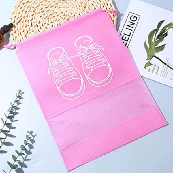 Pack Of 5 Travel And Storage Water Repellent Organizer Pink (43.5*32Cm) Shoe Bags