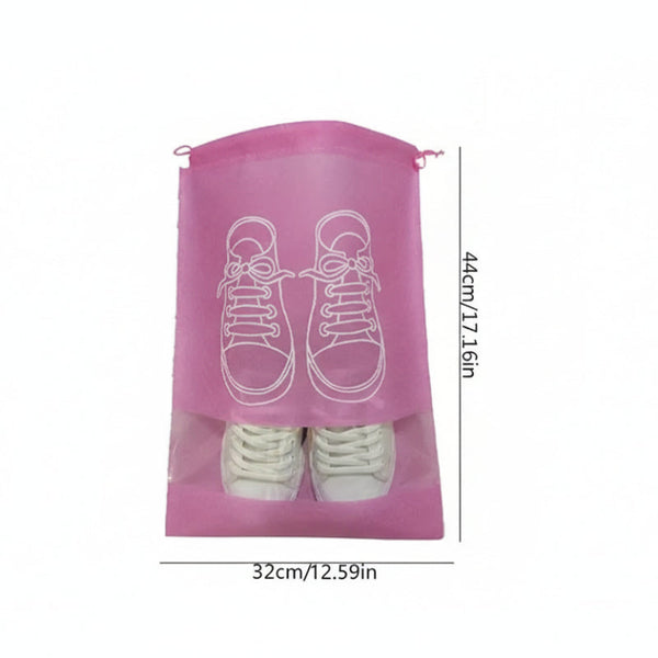 Pack Of 5 Travel And Storage Water Repellent Organizer Pink (43.5*32Cm) Shoe Bags