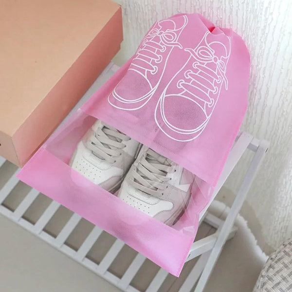 Pack Of 5 Travel And Storage Water Repellent Organizer Pink (43.5*32Cm) Shoe Bags
