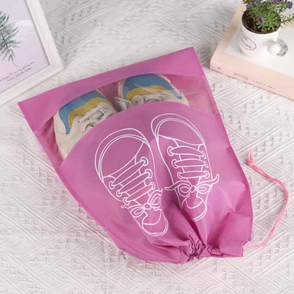 Pack Of 5 Travel And Storage Water Repellent Organizer Pink (43.5*32Cm) Shoe Bags