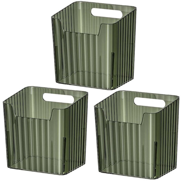 Green Refrigerator Storage Boxes With Side Door (Set Of 3) Food Storage Containers