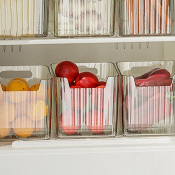 Green Refrigerator Storage Boxes With Side Door (Set Of 3) Food Storage Containers