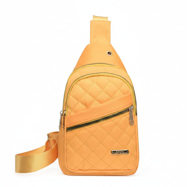 Unisex Shoulder Sling Bag 5 Storage Pockets And Cable Grommet Adjustable Carrying Style Crossbody/Shoulder/Chest Yellow Women's Bags & Handbags