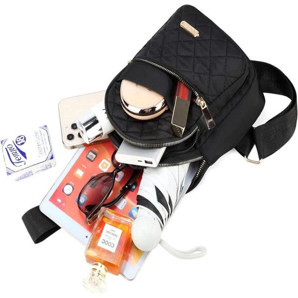 Unisex Shoulder Sling Bag 5 Storage Pockets And Cable Grommet Adjustable Carrying Style Crossbody/Shoulder/Chest Yellow Women's Bags & Handbags