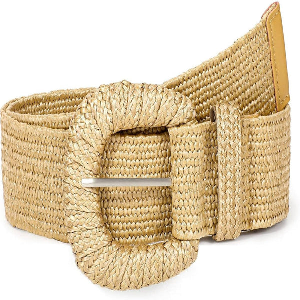 Women's Stretch Straw Fashionable Bohemian Rattan Raffia Belts