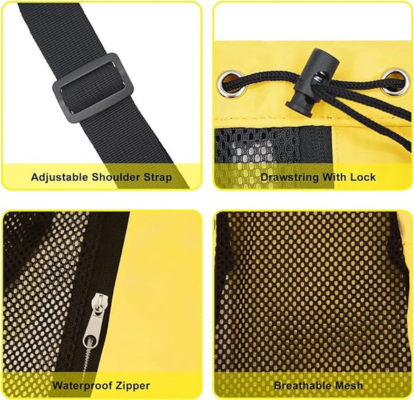 Backpack Sports Bag Travel Training Swimming 30*15*45Cm Mesh Material Drawstring Design Side Storage Space Unisex Suitable For Fitness Dancing Camping