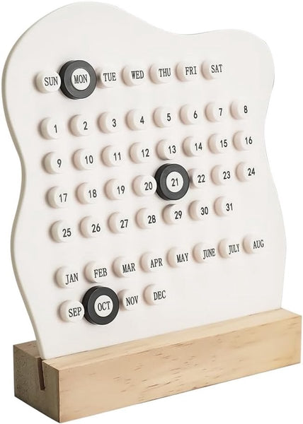 Desktop Perpetual Calendar 2026 Reusable Block For The Monthly Modern Ring Date White Calendars (Current)