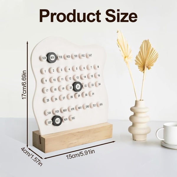 Desktop Perpetual Calendar 2026 Reusable Block For The Monthly Modern Ring Date White Calendars (Current)