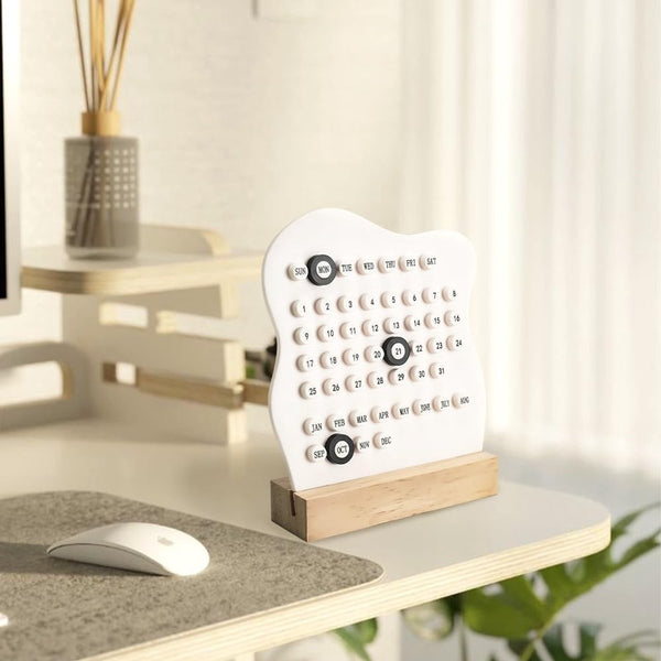 Desktop Perpetual Calendar 2026 Reusable Block For The Monthly Modern Ring Date White Calendars (Current)