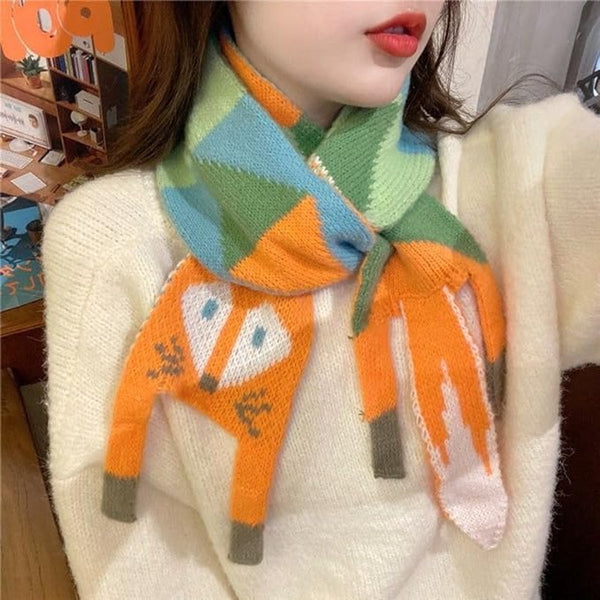 Cute Fox Scarf For Women Warm Winter Accessory 140Cm Stylish Gift Scarves & Wraps