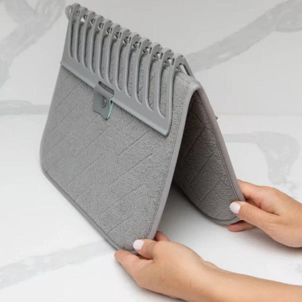 Folding Kitchen Placemats Draining Mats Storage Racks Suitable For Kitchens (Grey) Coasters