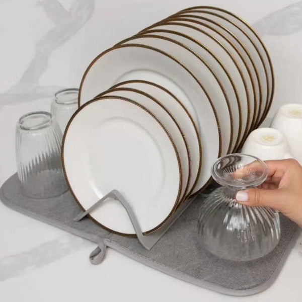 Folding Kitchen Placemats Draining Mats Storage Racks Suitable For Kitchens (Grey) Coasters