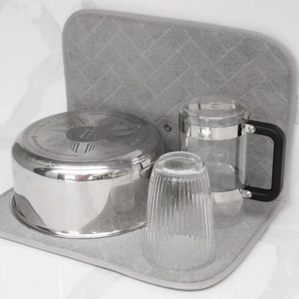Folding Kitchen Placemats Draining Mats Storage Racks Suitable For Kitchens (Grey) Coasters