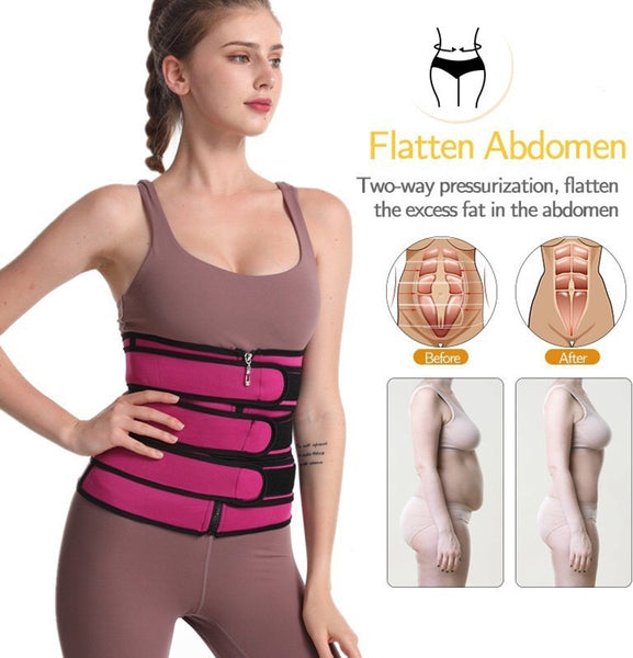 Women Sweat Reducer Training Belt Sweatband Waist Trainer Slimming Belly Band 3 Row Closure & Breathable Material Extended Sizes (S To 6Xl) 5Xl Belts